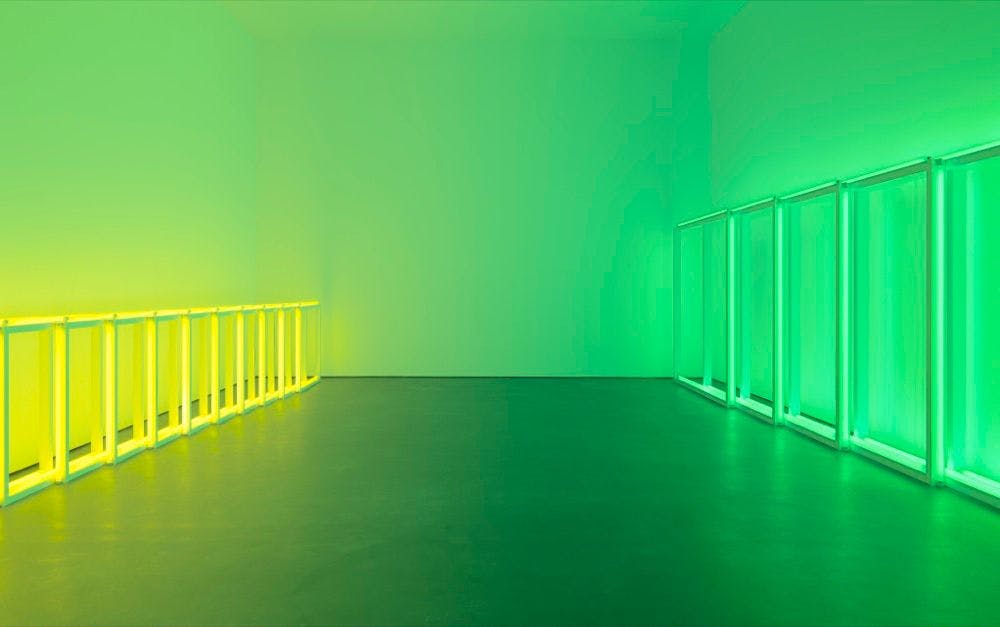 A sculpture by Dan Flavin, titled untitled (to Sonja), dated 1969.